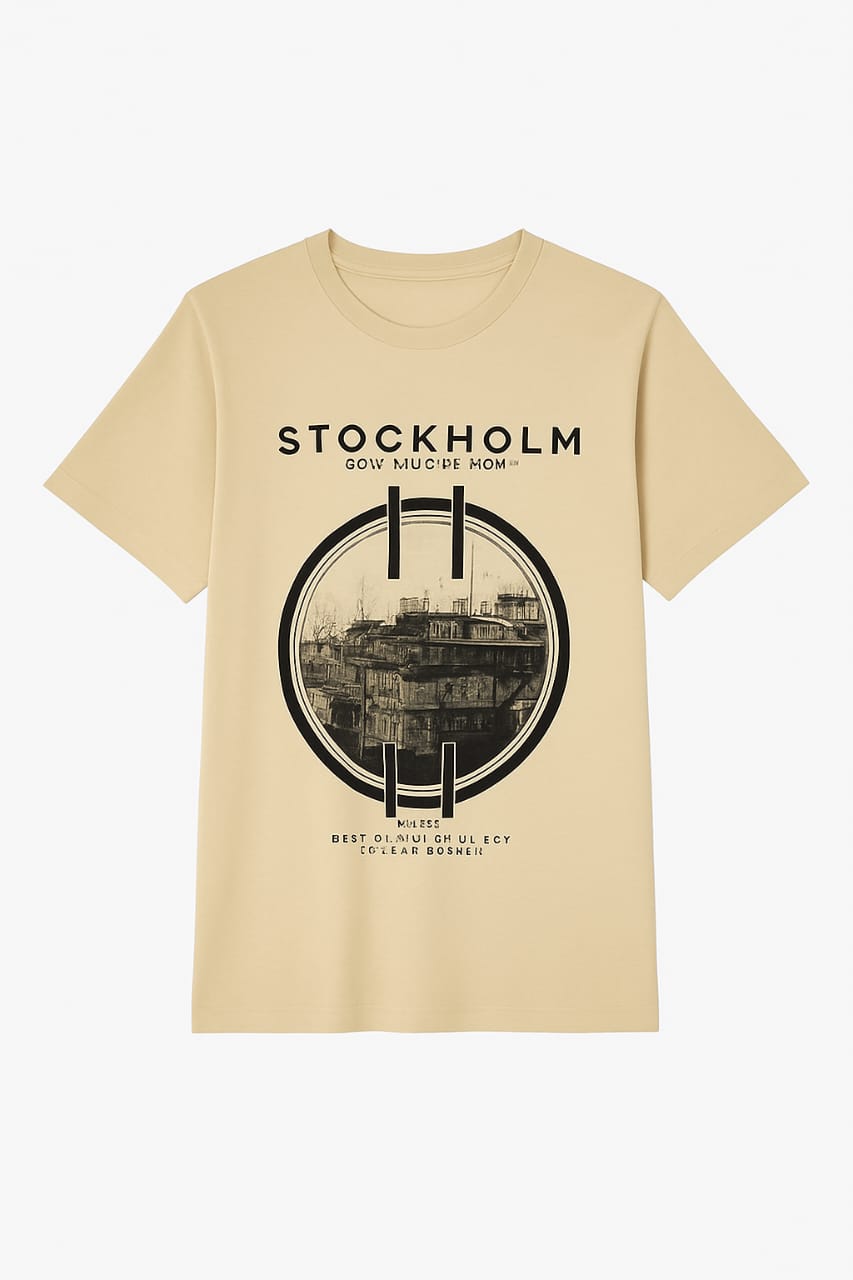 Stockholm-themed graphic T-shirt