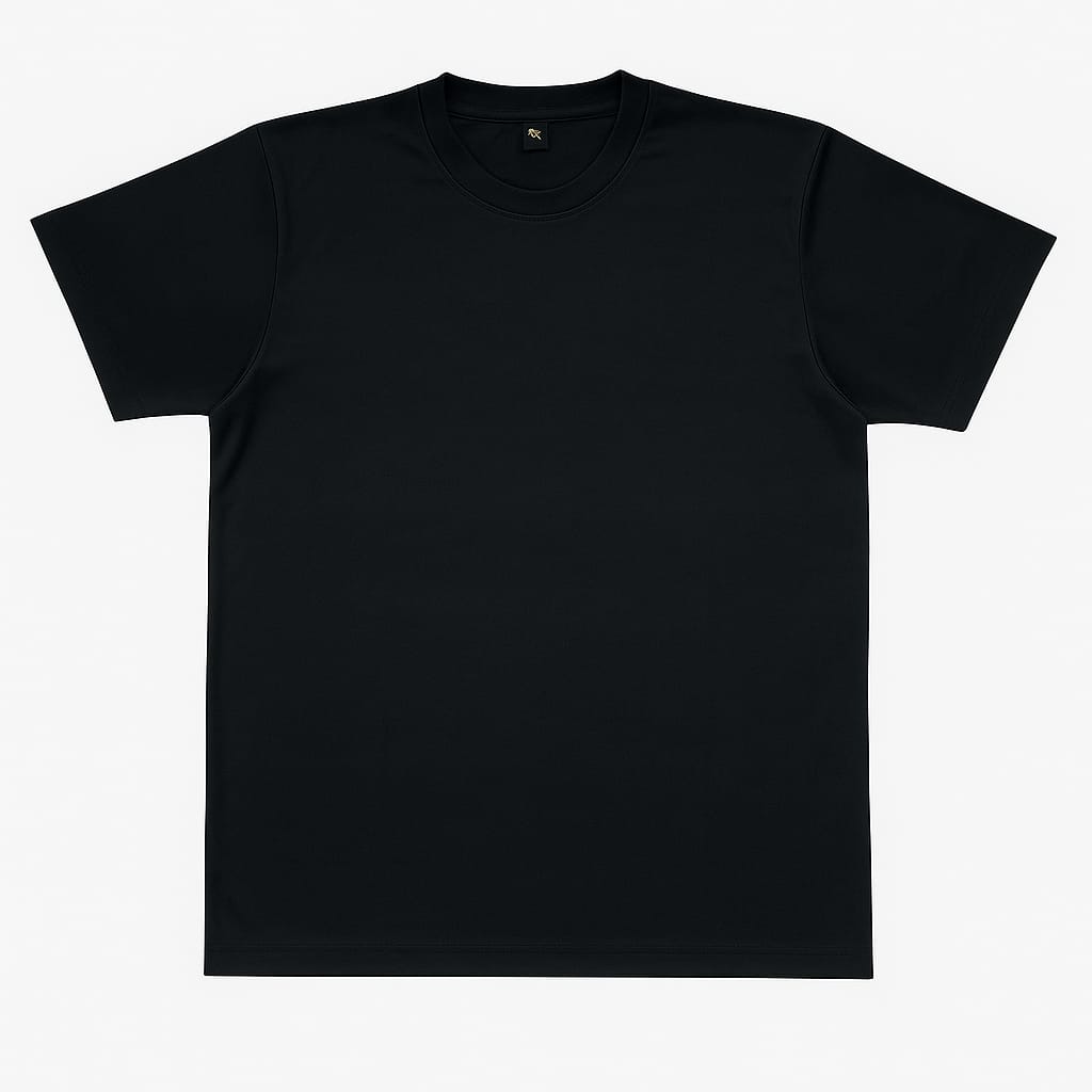 Plain black crew neck t-shirt
