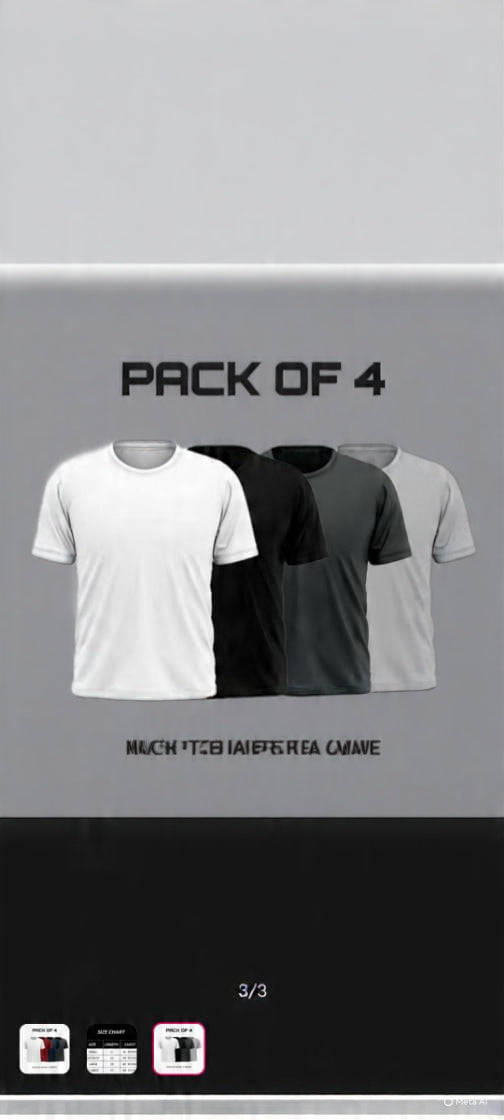 Pack of 4 Slim Fit T-Shirts – Everyday Comfort